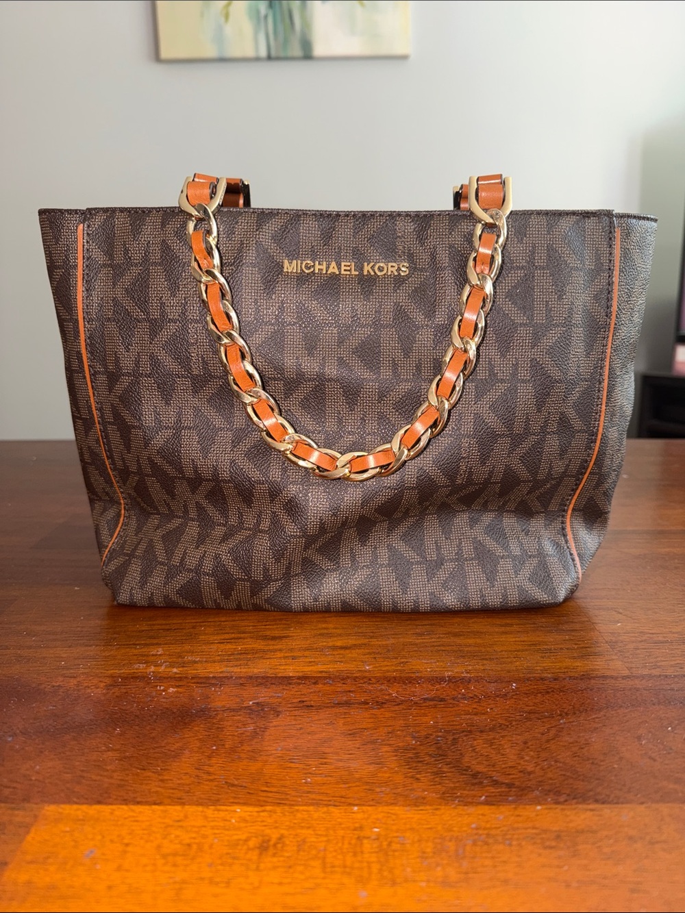 Michael Michael Kors Harper Medium EW Brown Tote.